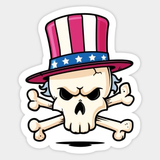 Uncle Sam Skull Sticker